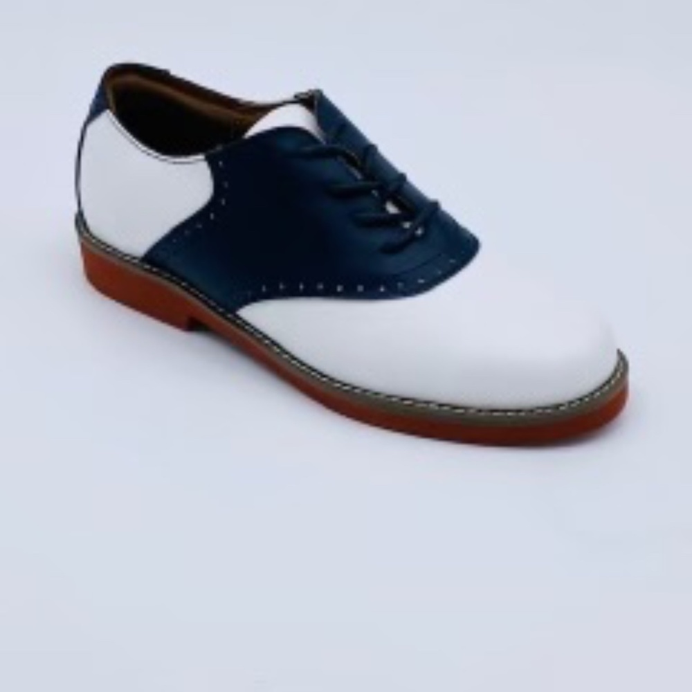 School Issue Women's Black White Oxford Saddle Shoe - Picture 2 of 7